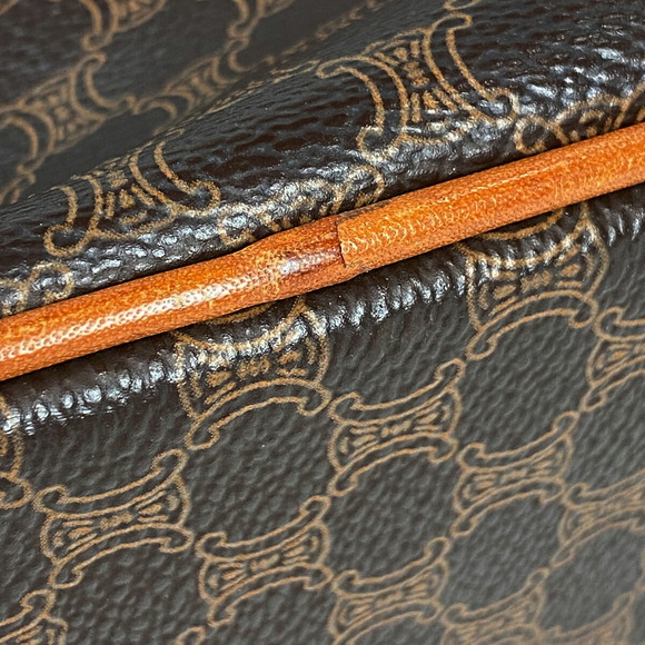 Celine Macadam Pattern Canvas Bucket Tote Handbag Brown - Picture 3 of 6